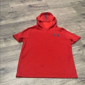 Under Armour Scarlet Hoodie with Navy Logo